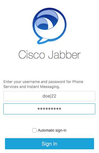Jabber Credentials